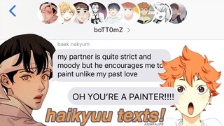 HAIKYUU TEXTS: HINATA JOINS A GROUP CHAT FOR BOTTOMS???