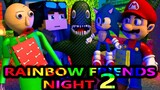 RAINBOW FRIENDS Chapter 1 VS SONIC MARIO BALDI STEVE Roblox CHALLENGE Night 2 Minecraft Animation