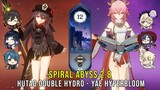 C1 Hutao Double Hydro and C0 Yae Miko Hyperbloom - Genshin Impact Abyss 2.8 - Floor 12 9 Stars