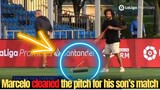 Marcelo cleaned the pitch for his son’s match