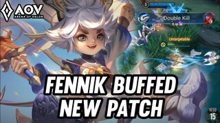 AOV : FENNIK GAMEPLAY | BUFFED NEW PATCH - ARENA OF VALOR LIÊNQUÂNMOBILE ROV COT