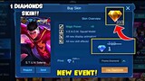 FREE LIMITED SKIN AND 1 DIAMONDS ONLY! (PROMO DIAMONDS EVENT) GET NOW! MOBILE LEGENDS 2021