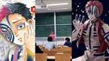 [Remix]Seorang murid yang berkostum Akaza di kelas |<Demon Slayer>