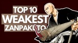 Top 10 WEAKEST Zanpakuto in Bleach, RANKED | (Manga Only)