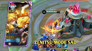 Skin Lancelot - Zenitsu Agatsuma⚡, Kekuatan Zenitsu Mode Sad❗MENYERAMKAN💀 - Mobile Legends