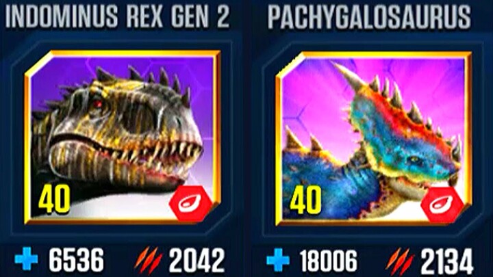 INDOMINUS REX GEN 2 VS PACHYGALOSAURUS | JURASSIC WORLD THE GAME