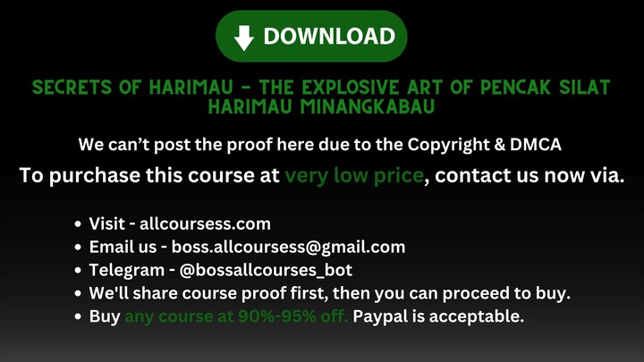 [Allcoursess.com] - Secrets Of Harimau - The Explosive Art Of Pencak Silat Harimau Minangkabau