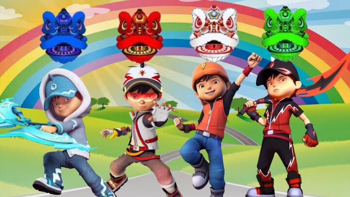 BOBOIBOY MENGGUNAKAN KEKUATAN ELEMENYA BERUBAH JADI BARONGSAI