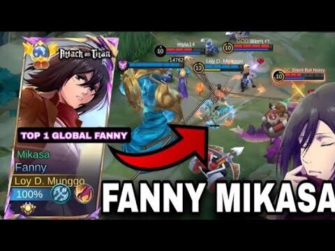 TOP 1 GLOBAL FANNY MENGGUNAKAN SKIN MIKASA !! AUTO PANEN KILL DONG - MLBB