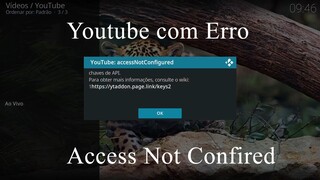 Erro add-on youtube Kodi de erro de Api