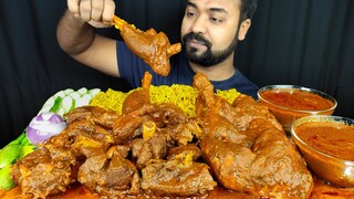 SPICY MUTTON CURRY, BHUNA KHICHURI, CHICKEN LEG PIECE CURRY, GRAVY, SALAD MUKBANG ASMR EATING SHOW|