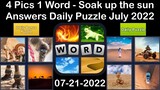 4 Pics 1 Word - Soak up the sun - 21 July 2022 - Answer Daily Puzzle + Bonus Puzzle