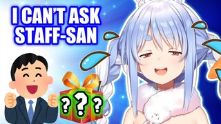 Pekora is worried and Cant ask Staff-san about her Birthday Present from Fans 【Hololive English Sub】