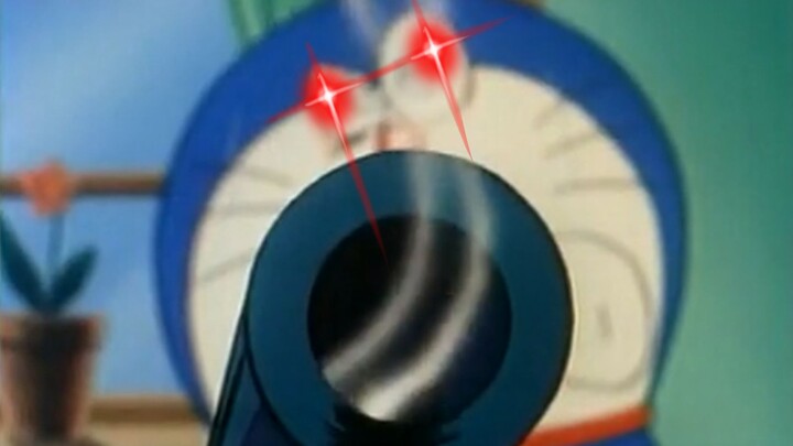 Nobita: Doraemon, diam saja? Mengapa pistol palsumu berasap...(Bang)