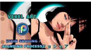 VEXEL ART PROCESS USING IBISPAINTX | SKIN SHADING / BLENDING