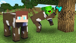 Escape Or Get Eaten As Cows in Minecraft