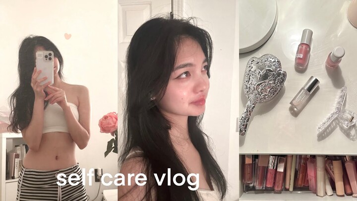 Self Care Vlog : Complete Spa Day at Home, Healthy Meals, Pilates, Jet-Lagged Alex & Hair Care