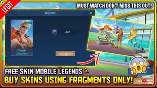 BUY SKINS USING FRAGMENTS | FREE SKIN Mobile Legends