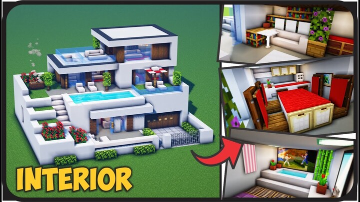 Cara Membuat Interior Rumah Modern Besar 3 Lantai ! || Minecraft Modern Pt.97