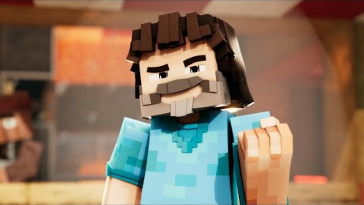 Tôi đã tạo một đoạn phim hoạt hình ngắn về Minecraft cho cảnh trong phim Minecraft khi Steve thích ă