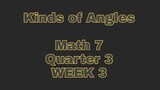 Different kinds of Angles || Math 7 Quarter 3 Week 3