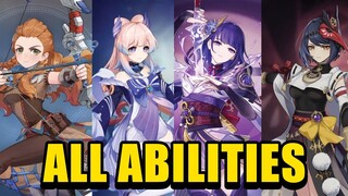 ALL 2.1 CHARACTERS' ABILITIES (Baal, Kokomi, Sara & Aloy) | Genshin Impact