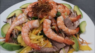 Salade Mangue - aux crevettes et porc Gỏi xoài tôm thịt