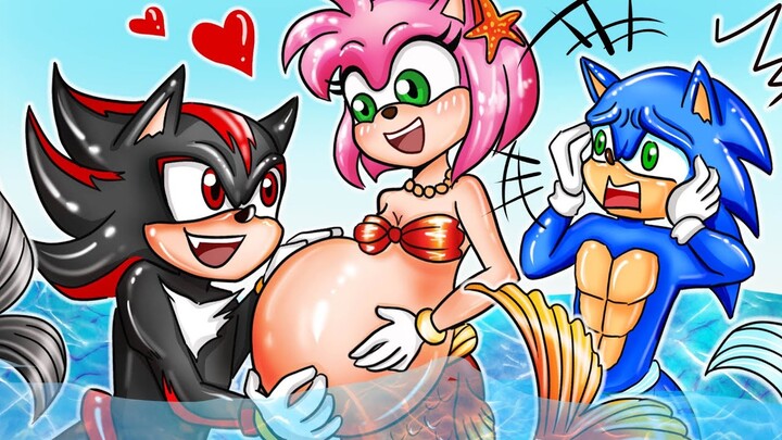 Sonic Mermaid Love Story - Amy Mermaid is Pregnant but.. - Sonic the Hedgehog 2 Animation | CrewPaz