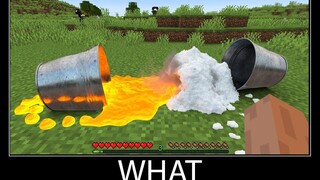 Minecraft รออะไร meme part 111 minecraft lava bucket ที่เหมือนจริงและถังหิมะ