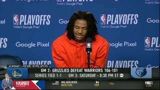 Ja Morant on Playoff Career-High as Grizzlies win Warriors: Steph Curry punched us but we won