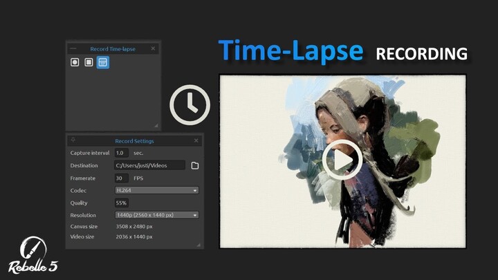 Rebelle 5 Tutorials: Record Time-Lapse Tool