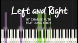 Left and Right by Charlie Puth feat. Jung Kook synthesia piano tutorial +sheet music
