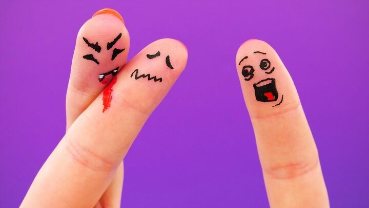 Hilarious finger creative painting, fingertips draw a little life!