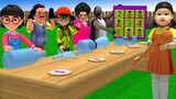Scary Teacher 3D vs Squid Game Glass Bottles Rolling Wooden Steps Challenger 5 Times 2 Neighbor Win