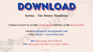 [WSOCOURSE.NET] Sorina – The Money Manifesto