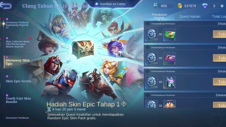 buka Box skin epic dari event