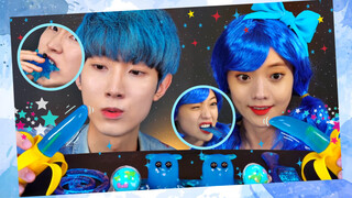 Having blue dessert party at home with girls！You are invited~~