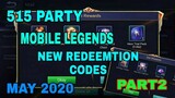 NEW 515PARTY REDEEMTION CODES •MOBILE LEGENDS PART2