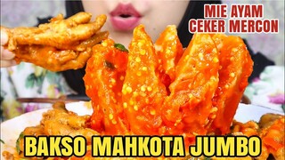 TERSADIS! ASMR MIE AYAM CEKER BAKSO MAHKOTA 👑 JUMBO MERCON | ULUL ASMR INDONESIA