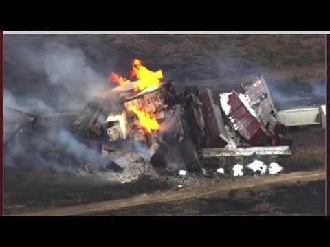 Gasoline and propane burn following train derailment near Gallup, New Mexico