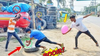 ใหม่ Viral Tyre Puncture Prank 2022!! ปฏิกิริยาบ้าๆ กับสาธารณะ By Again Prank TV