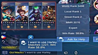 "Paano Mang Bug-Bog Ang Top Global Harley sa Mythic Kahit Solo RG Lang"Gizi'Macki✓Gameplay🔥