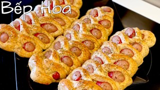 Bánh mì xúc xích/hot dog bread_Công thức bánh mì xúc xích kết hợp bột mì đen nguyên cám thơm ngon