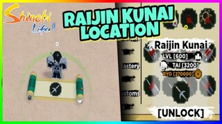 RAIJIN KUNAI LOCATION + SHOWCASE | SHINOBI LIFE 2 [ROBLOX]