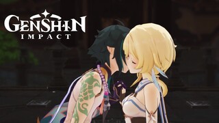 Happy Valentine's Day! | Xiao x Lumine KISS♥ | Genshin Impact Animation