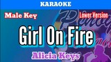 Girl On Fire by Alicia Keys (Karaoke : Male Key : Lower Version)