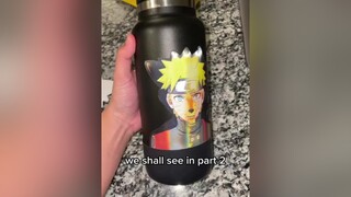 Testing our stickers on a flask 🧐 part 2 in a couple of days 🙌🏻 naruto animestickers animetiktok na