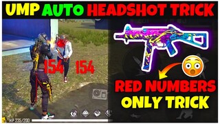 New UMP Headshot Trick Free Fire | UMP Auto Headshot Trick | UMP Red Number Only Trick Free Fire