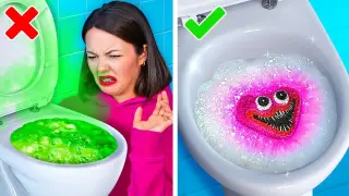 BEST BATHROOM AND CLEANING HACKS || Trending Gadgets & Crazy Toilet Tricks! Funny Ideas by 123 GO!