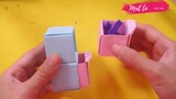 Cách làm hộp quà bằng giấy 2 ngăn có nắp cực dễ - Cách Gấp Hộp Quà đơn giản Gấp giấy Origami